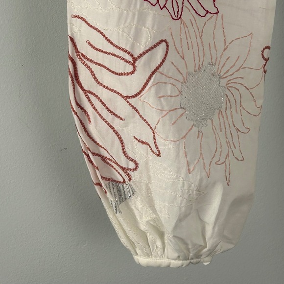 SILVIA TCHERASSI Mayfair embroidered red sunflowers boho maxi tunic dress L - Picture 8 of 14